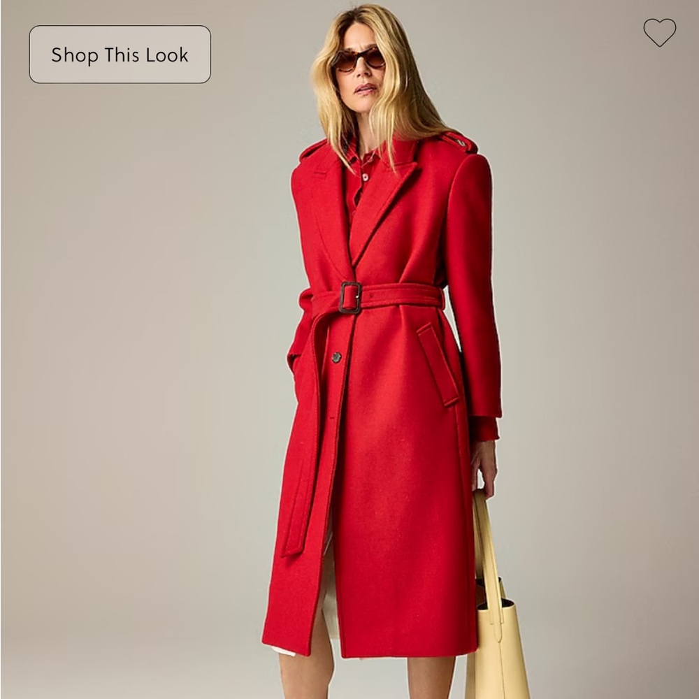 JCREW Chic Red Belted Coat